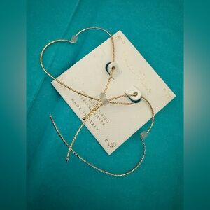 18k gold filled heart hoop earrings
